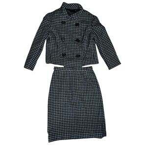RARE vintage 2 piece skirt blazer suit set herringbone Simonette el Fabiani